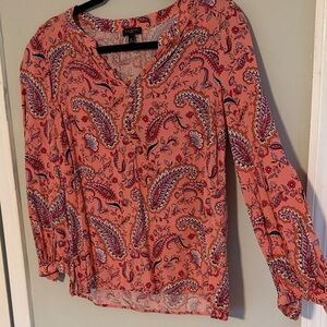 Talbots Paisley Print Women's Top - Pink
